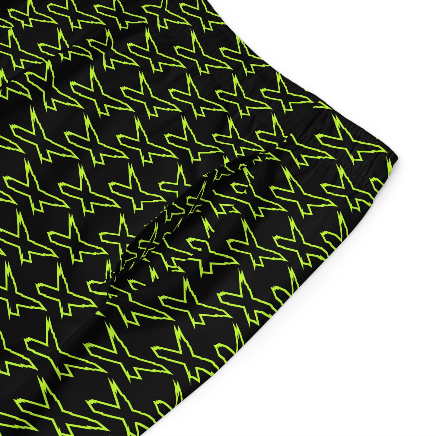 Men's X-Team Peformance Pattern Board Shorts — Beach Swim Trunks Manta Green/Black