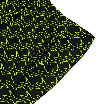 Men's X-Team Peformance Pattern Board Shorts — Beach Swim Trunks Manta Green/Black