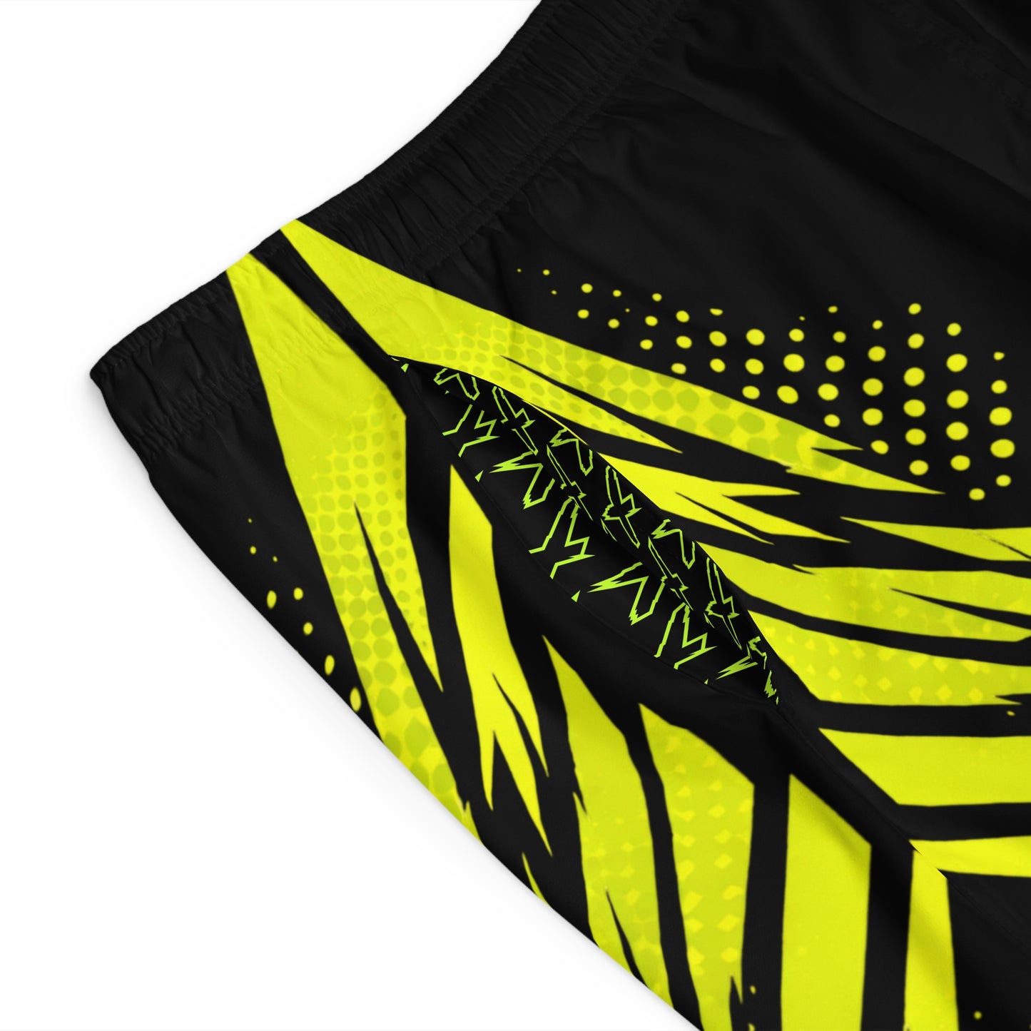 SeaDoo RXTX X-Team Men's Black & Manta Green Racing Board Shorts — Athletic Swim Trunks