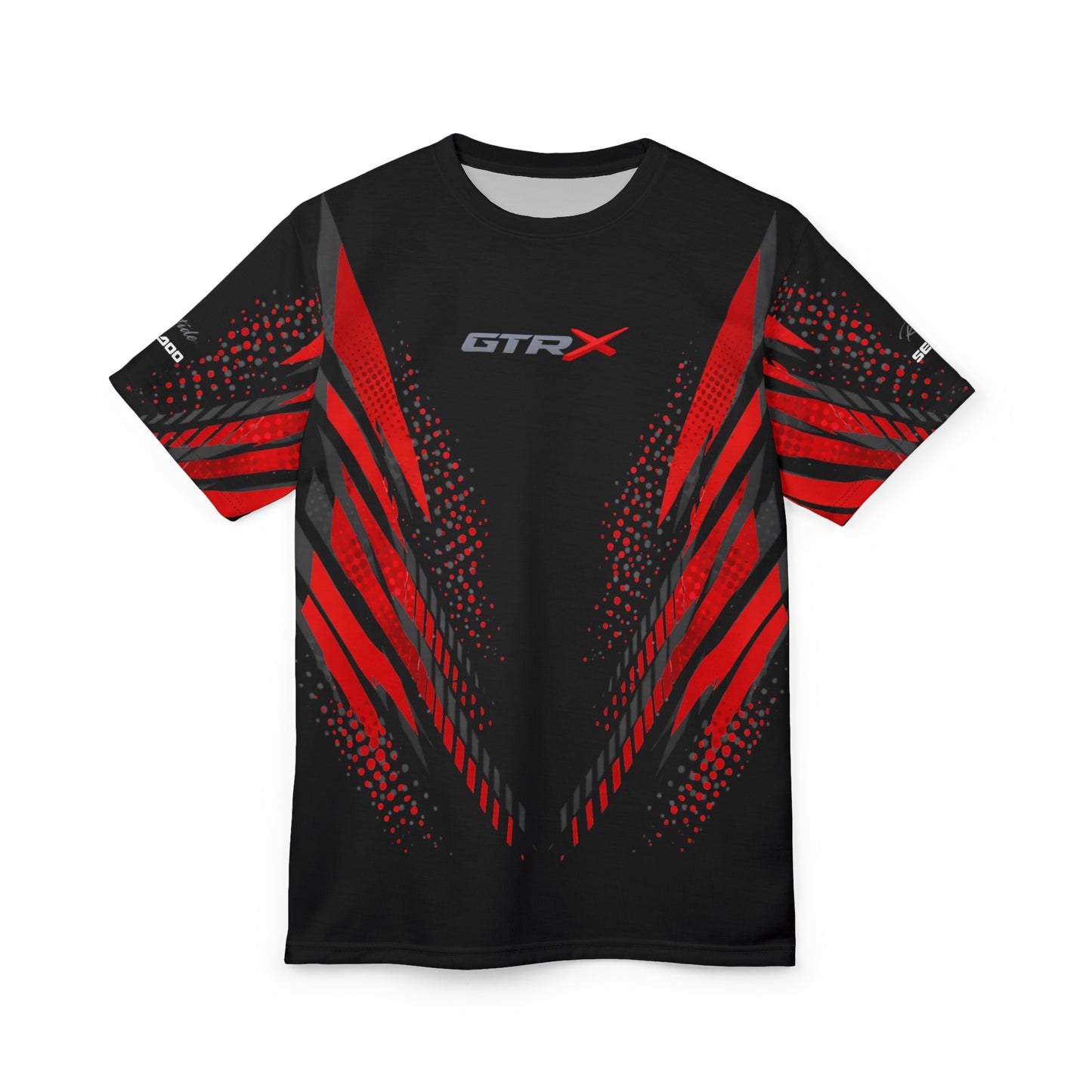SeaDoo GTRX X-Team Cyber Racing Dri Fit Tee — Grey Red & Black All-Over Print