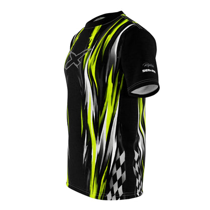 SeaDoo X-Team Racing Graphic Tee — Manta Green & Black All-Over Print