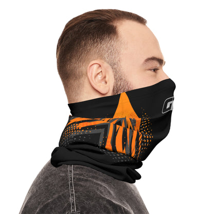 SeaDoo GTX Racing Neck Gaiter — Grey & Orange Midweight Face Shield Mask