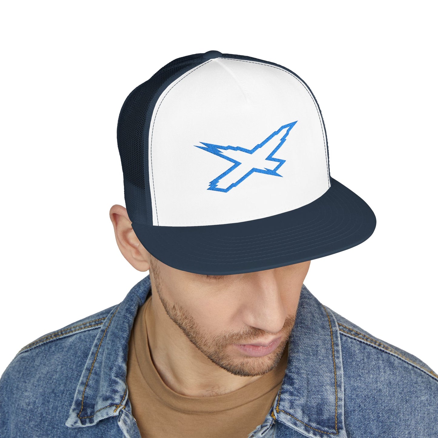 SeaDoo X-Team Performance Embroidered Trucker Cap — Mesh 5-Panel Hat Gulfstream Blue