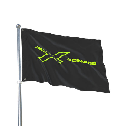 Sea‑Doo X-Team Performance Flag — Double‑Sided Manta Green Watersports Banner