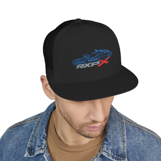 Sea-Doo RXPX Outline Embroidered Trucker Hat — Silhouette Blue