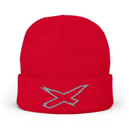 X-Team Knit Beanie — Embroidered Winter Hat Steel Grey