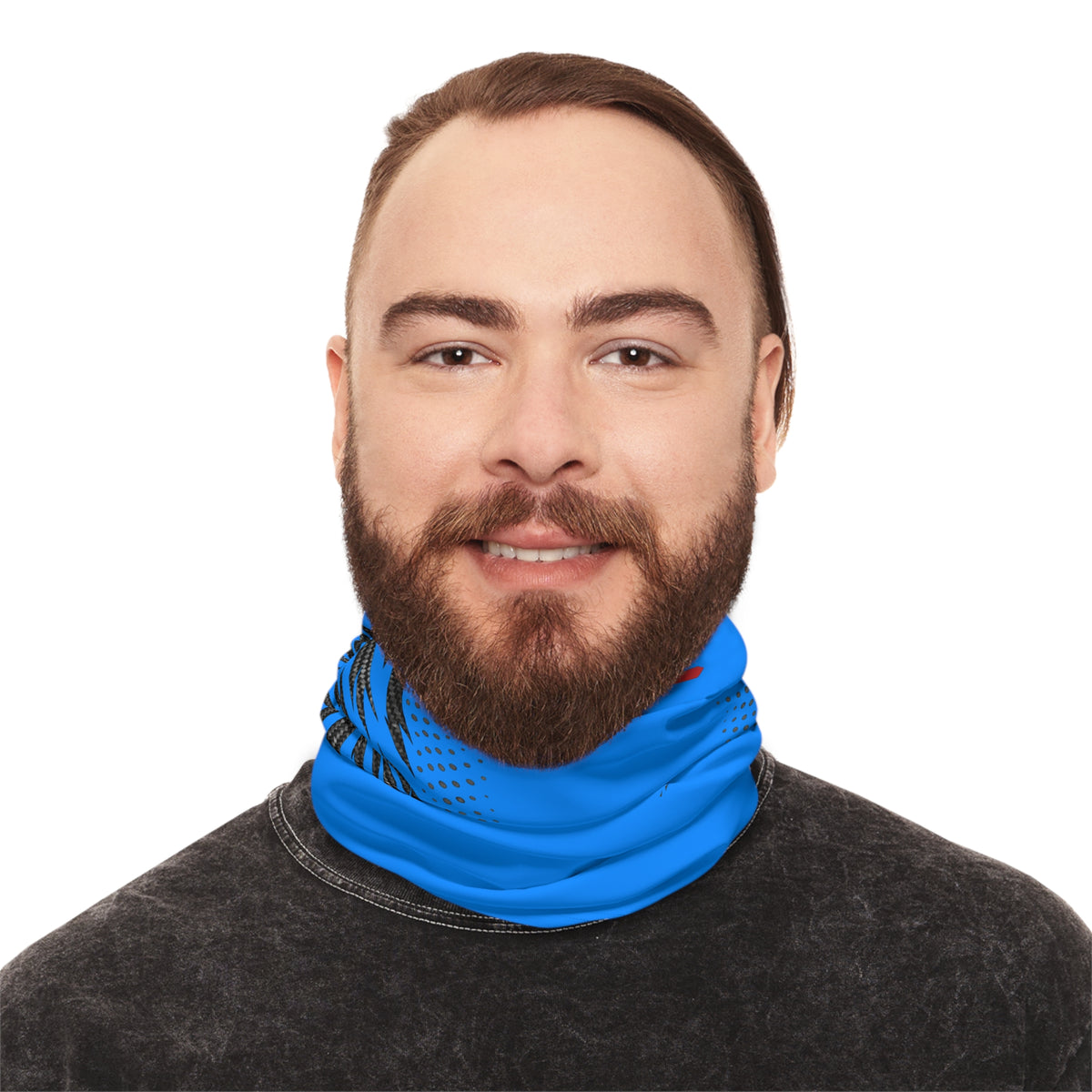 SeaDoo RXPX Racing Neck Gaiter — Gulfstream Blue & Carbon Fiber Midweight Face Shield Mask