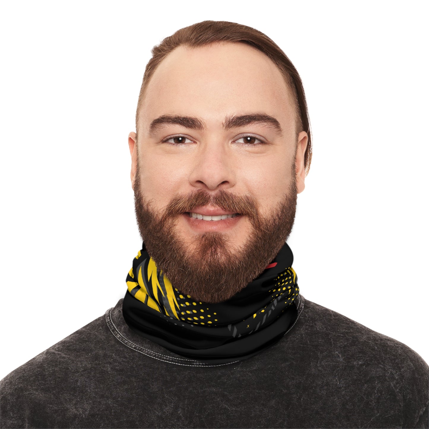 SeaDoo RXPX Racing Neck Gaiter — Millenium Yellow & Grey Midweight Face Shield Mask