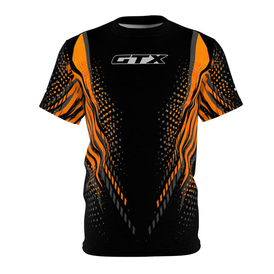 SeaDoo GTX X-Team Cyber Racing Dri Fit Tee — Grey & Orange All-Over Print