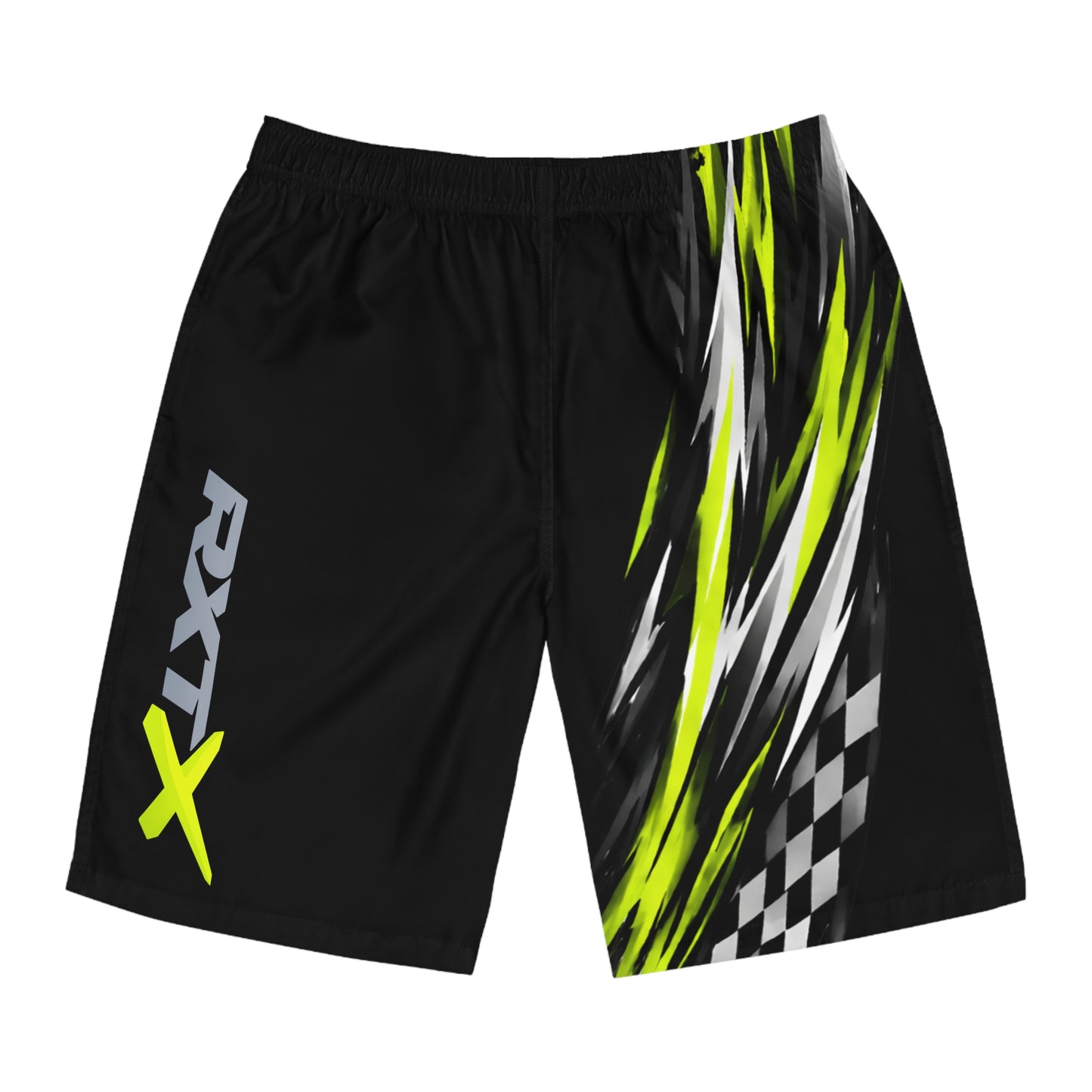 Men's RXTX Performance Racing Splash Board Shorts — Quick-Dry Surf & Swim Trunks Black & Manta Green