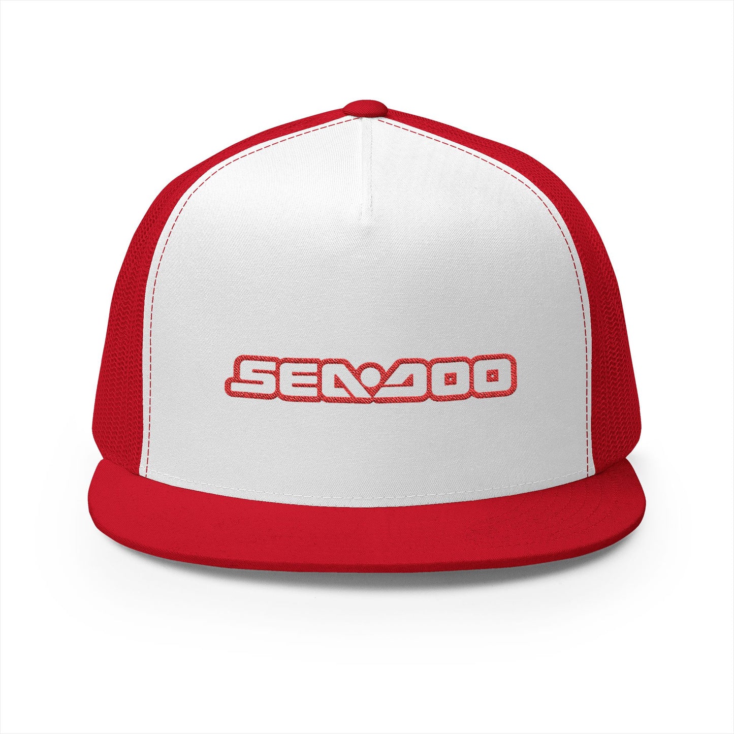 Sea-Doo Embroidered Trucker Hat — Retro Watersports Cap Red