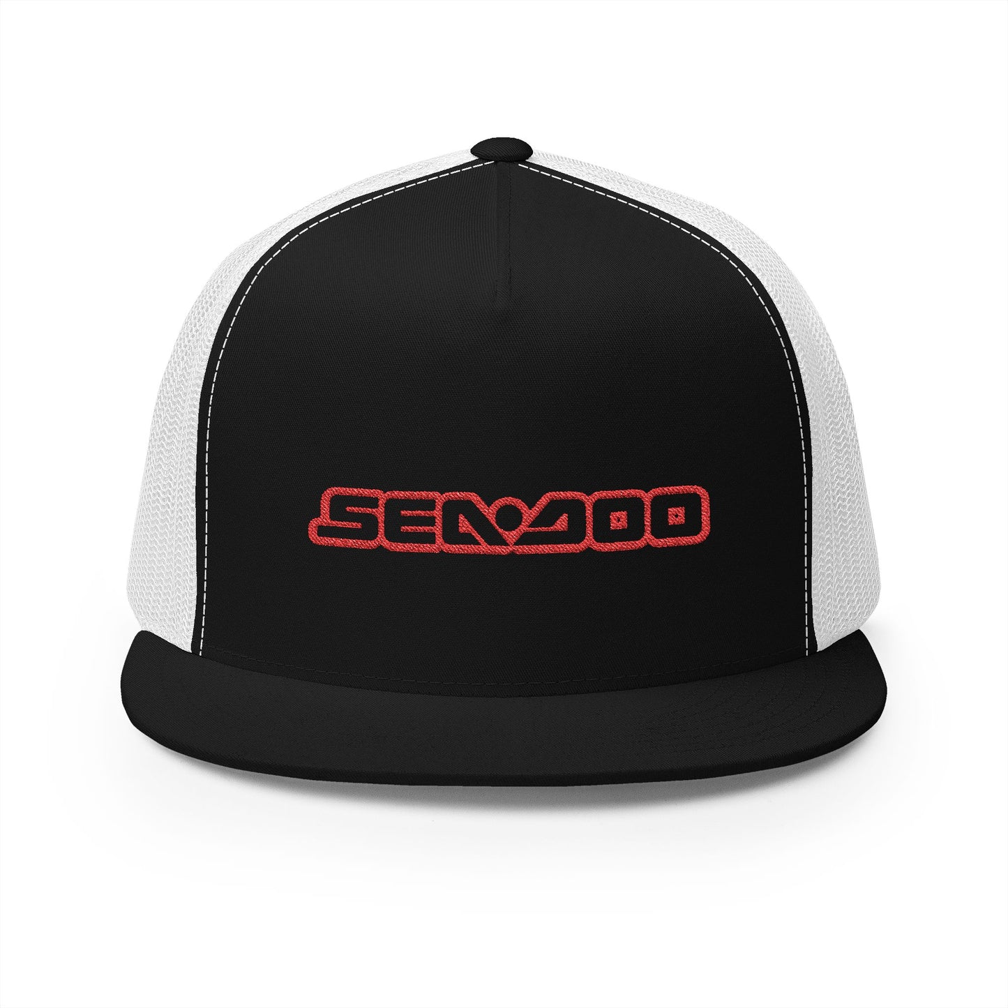 Sea-Doo Embroidered Trucker Hat — Retro Watersports Cap Red