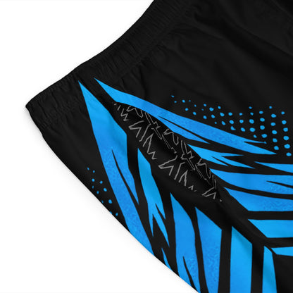 SeaDoo RXTX X-Team Men's Black & Gulfstream Blue Racing Board Shorts — Athletic Swim Trunks