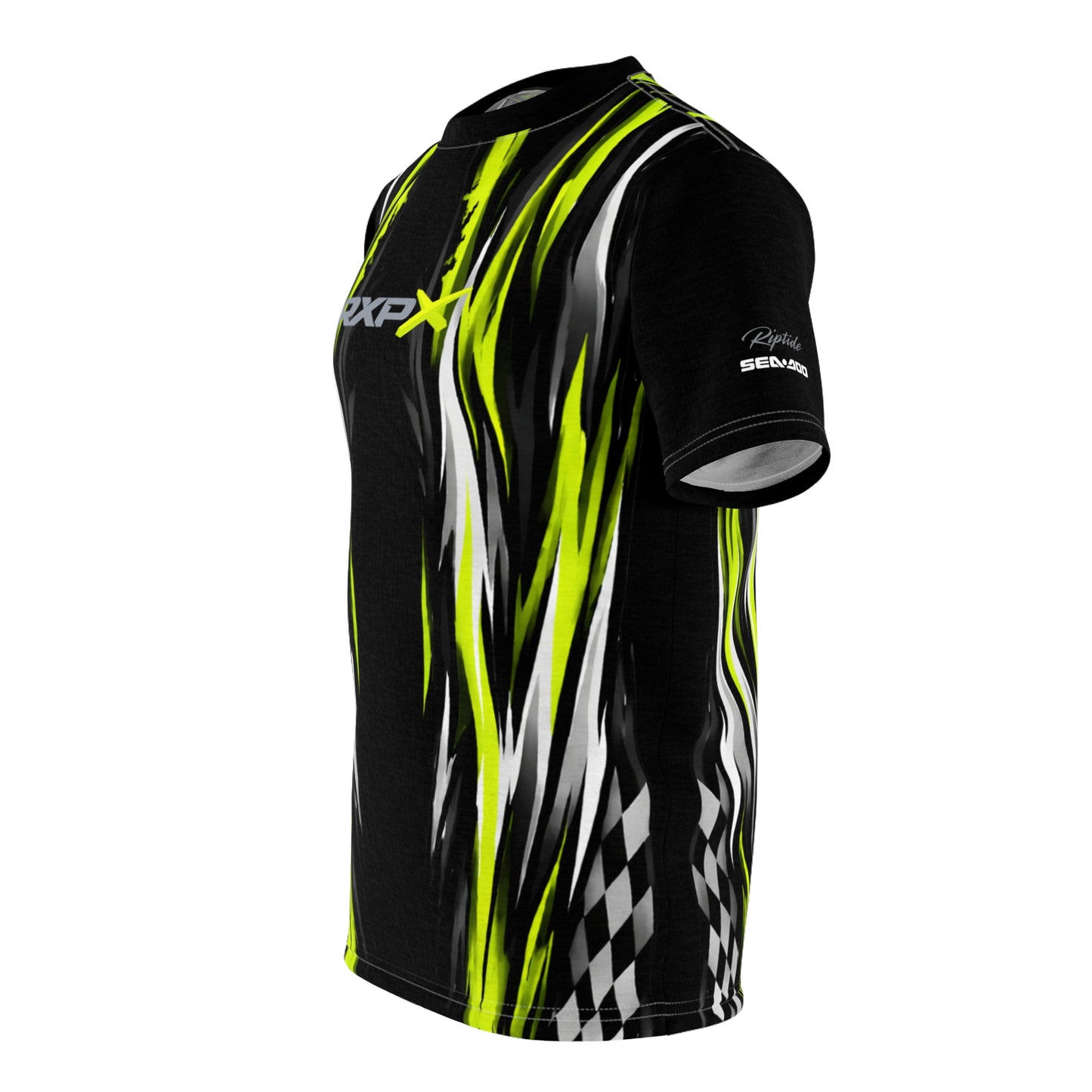 SeaDoo RXP-X Racing Graphic Tee — Manta Green & Black All-Over Print