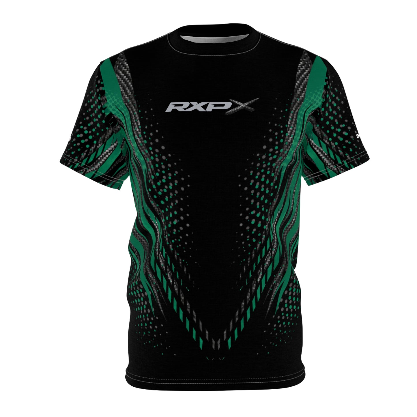 SeaDoo RXPX X-Team Cyber Racing Dri Fit Tee — Apex Racing Green & Carbon Fiber All-Over Print
