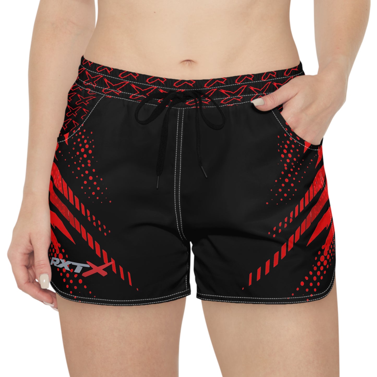 SeaDoo RXTX X-Team Women's Athletic Shorts — Dynamic Stripe Swim Shorts Red