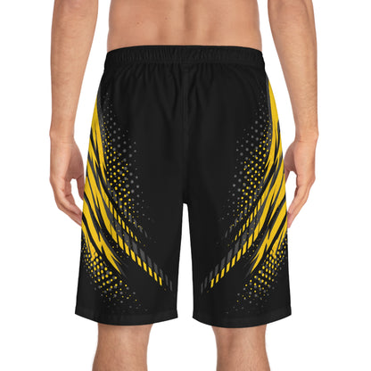 SeaDoo RXPX X-Team Men's Millenium Yellow & Grey Racing Board Shorts — Athletic Swim Trunks