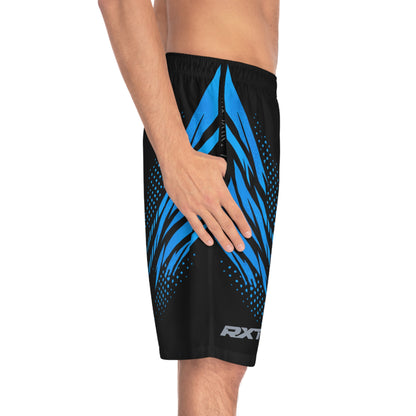 SeaDoo RXTX X-Team Men's Black & Gulfstream Blue Racing Board Shorts — Athletic Swim Trunks
