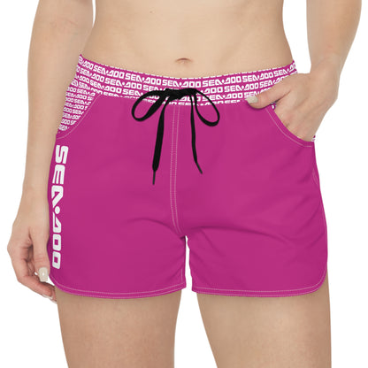 SeaDoo Performance Swim Shorts Women's Beach Riding Shorts Pink - Vert