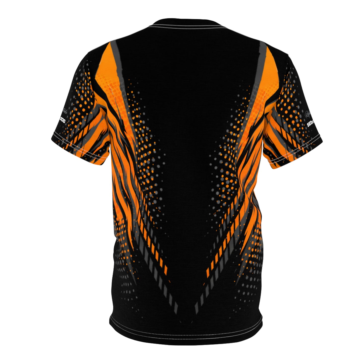 SeaDoo GTX X-Team Cyber Racing Dri Fit Tee — Grey & Orange All-Over Print