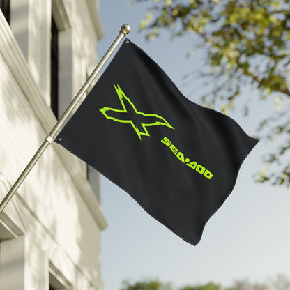 Sea‑Doo X-Team Performance Flag — Double‑Sided Manta Green Watersports Banner