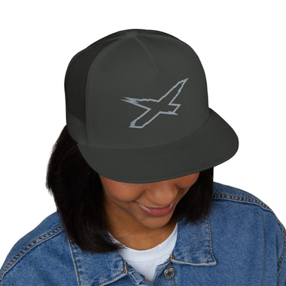 X-Team Performance Embroidered Trucker Cap — Mesh 5-Panel Hat Steel Grey