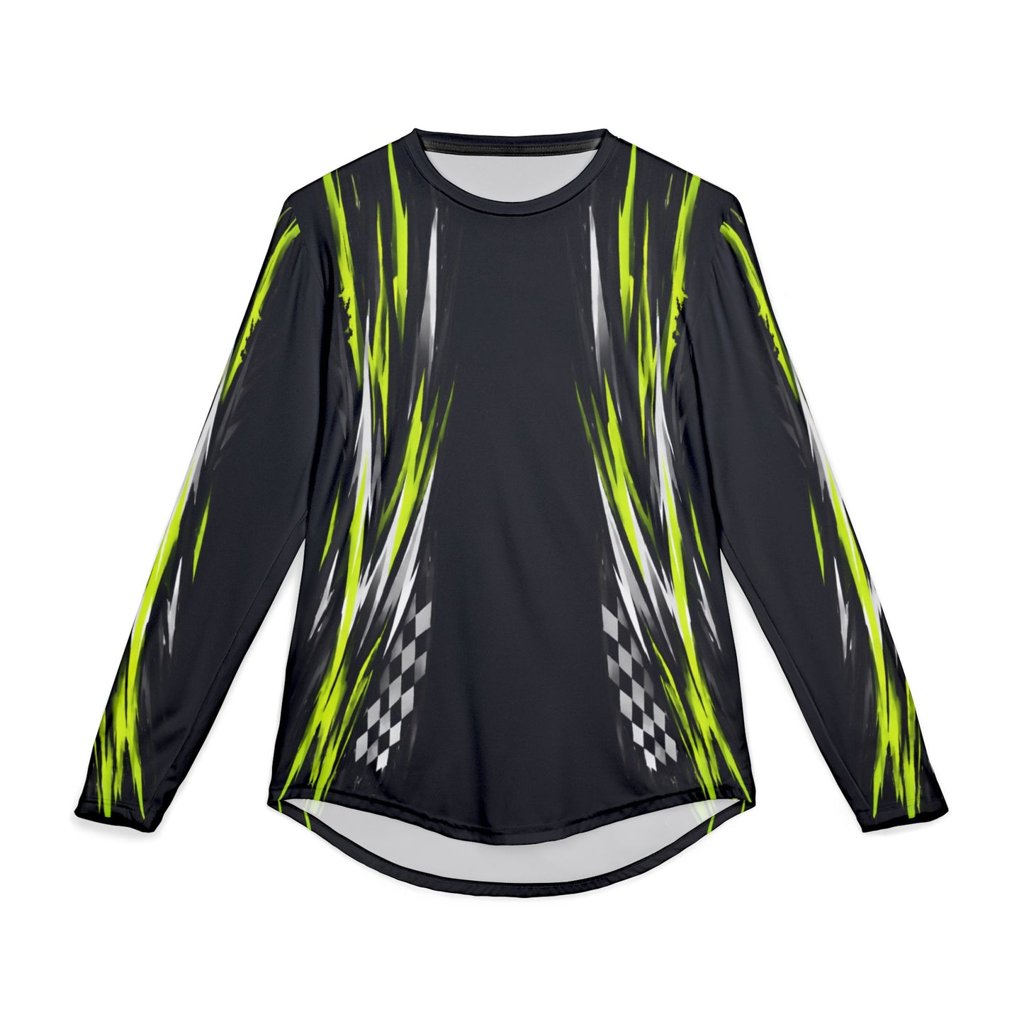 Men's Riptide Racing UV Long Sleeve Shirt — Dri Fit UPF Performance Tee - Black & Manta Green