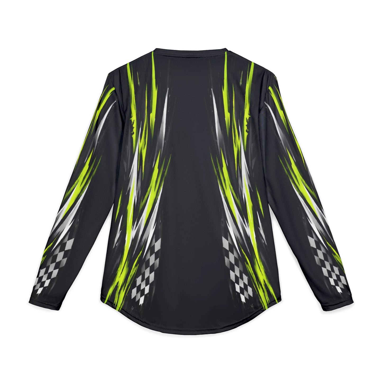 Men's RXTX Racing UV Long Sleeve Jersey Shirt — Dri Fit UPF Performance Tee - Black & Manta Green
