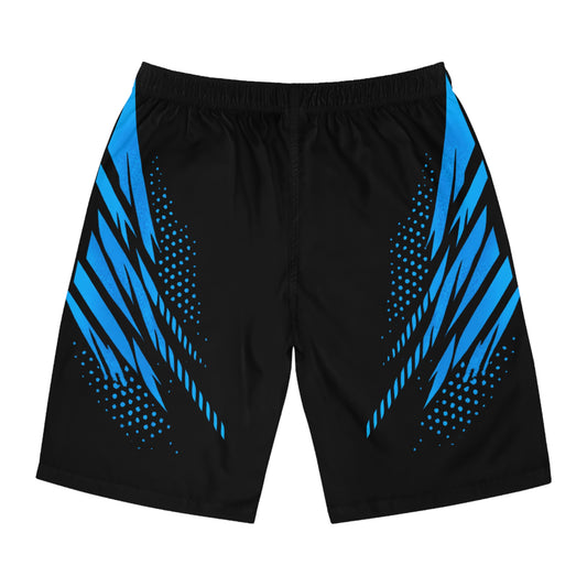 SeaDoo RXPX X-Team Men's Black & Gulfstream Blue Racing Board Shorts — Athletic Swim Trunks