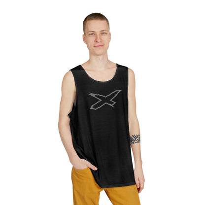 Men's X-Team Black Tank Top — Minimal Everyday Muscle Tank Steel