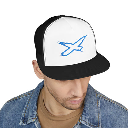 SeaDoo X-Team Performance Embroidered Trucker Cap — Mesh 5-Panel Hat Gulfstream Blue