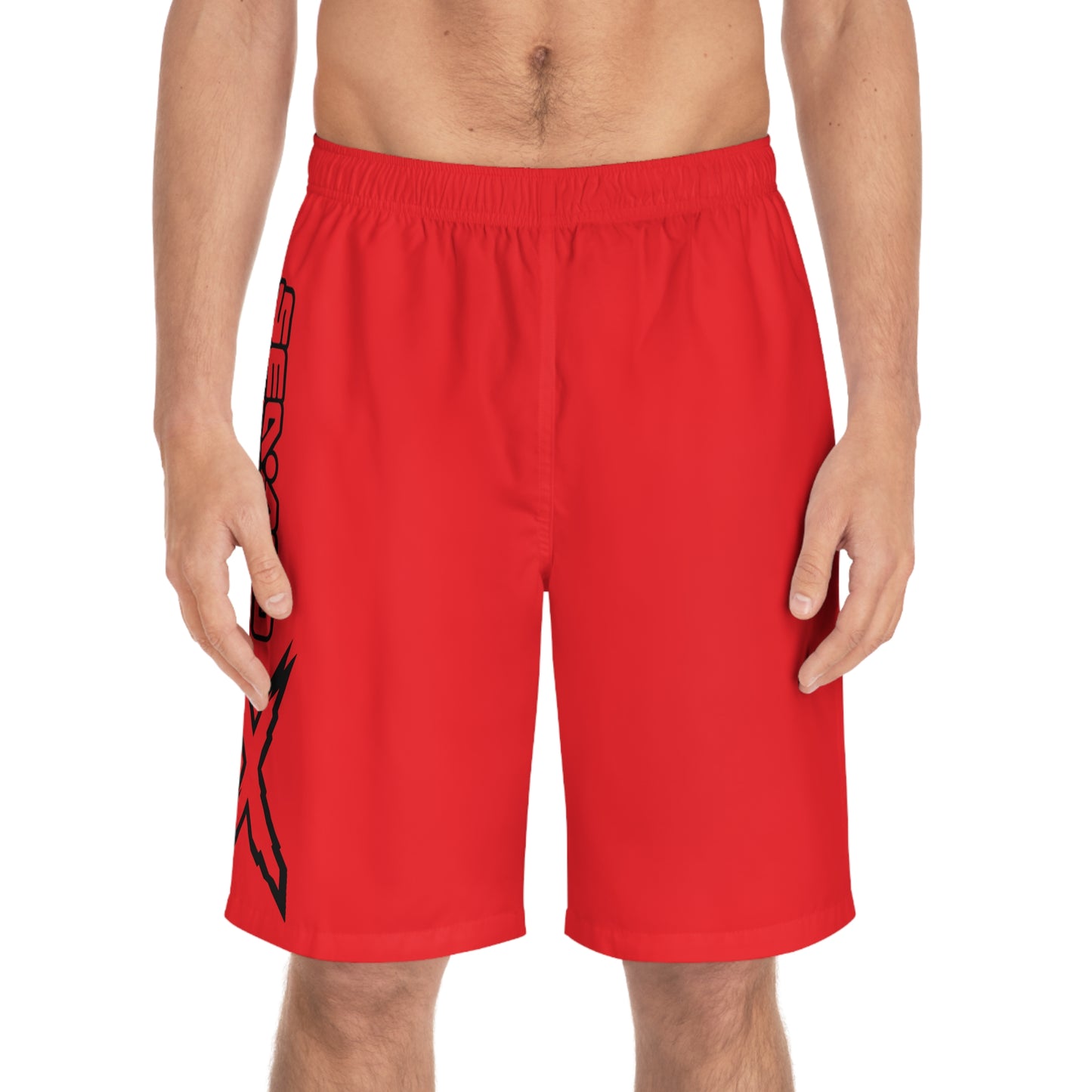 Men's X-Team Performance Board Shorts — Beach Swim Trunks Red