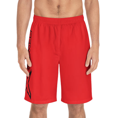 Men's X-Team Performance Board Shorts — Beach Swim Trunks Red