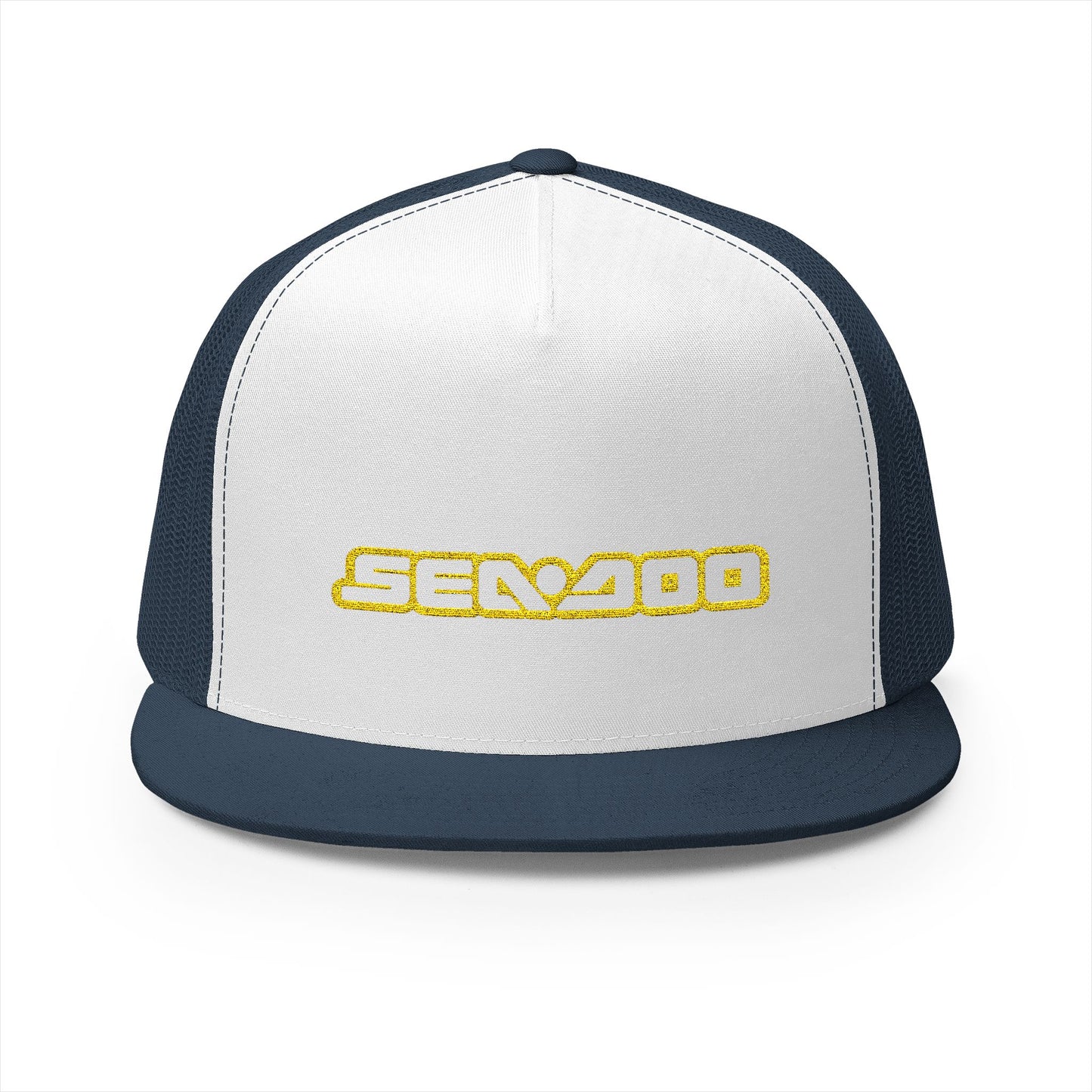 Sea-Doo Embroidered Trucker Hat — Retro Watersports Cap Yellow
