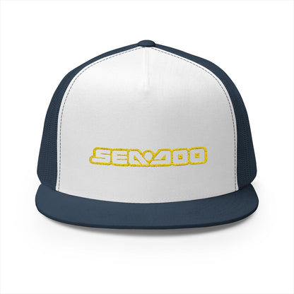 Sea-Doo Embroidered Trucker Hat — Retro Watersports Cap Yellow