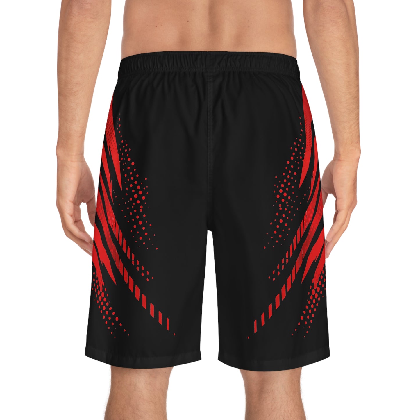 SeaDoo RXPX X-Team Men's Black & Red Racing Board Shorts — Athletic Swim Trunks