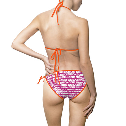 SeaDoo Pink Pattern Bikini Swimsuit | Triangle Tie-Side Bikini
