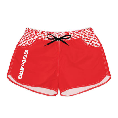 SeaDoo Performance Swim Shorts Women's Beach Riding Shorts Red - Vert