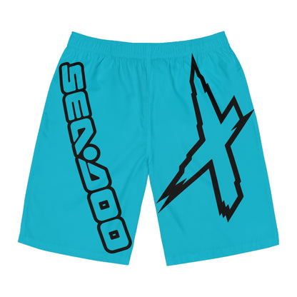 Men's X-Team Performance Board Shorts Loud— Beach Swim Trunks Turquoise