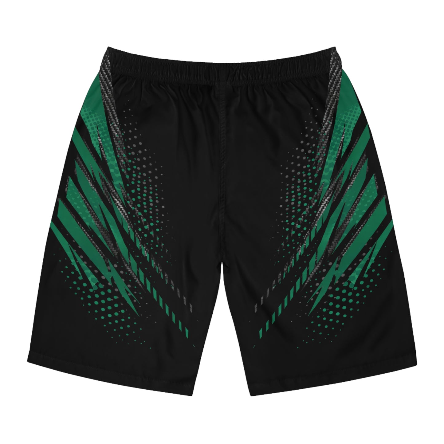 SeaDoo RXPX X-Team Men's Apex Racing Green & Carbon Fiber Racing Board Shorts — Athletic Swim Trunks