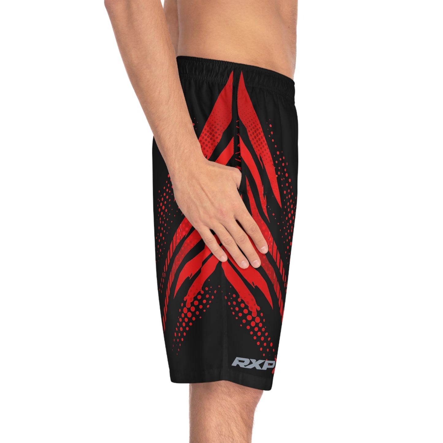 SeaDoo RXPX X-Team Men's Black & Red Racing Board Shorts — Athletic Swim Trunks
