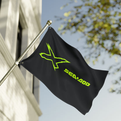 Sea‑Doo X-Team Performance Flag — Double‑Sided Manta Green Watersports Banner