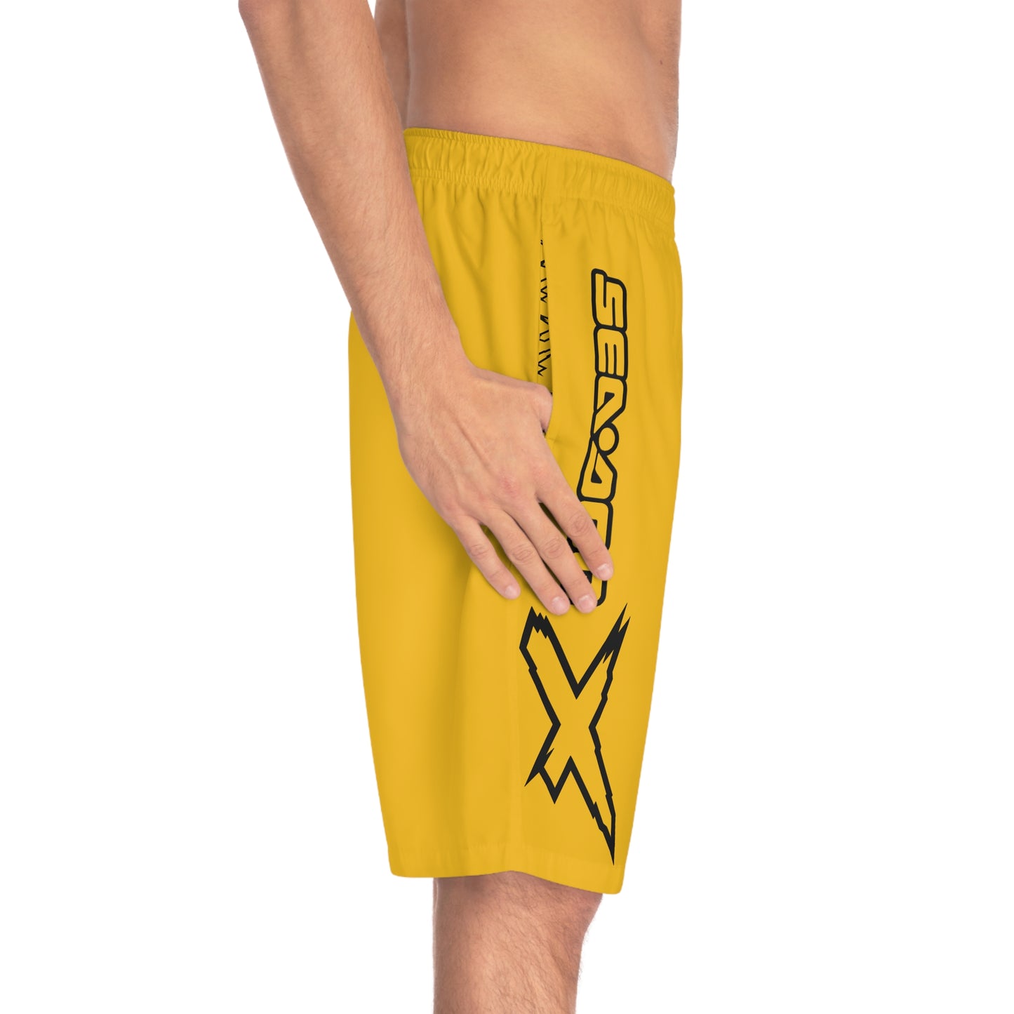 Men's X-Team Performance Board Shorts — Beach Swim Trunks Millenium Yellow