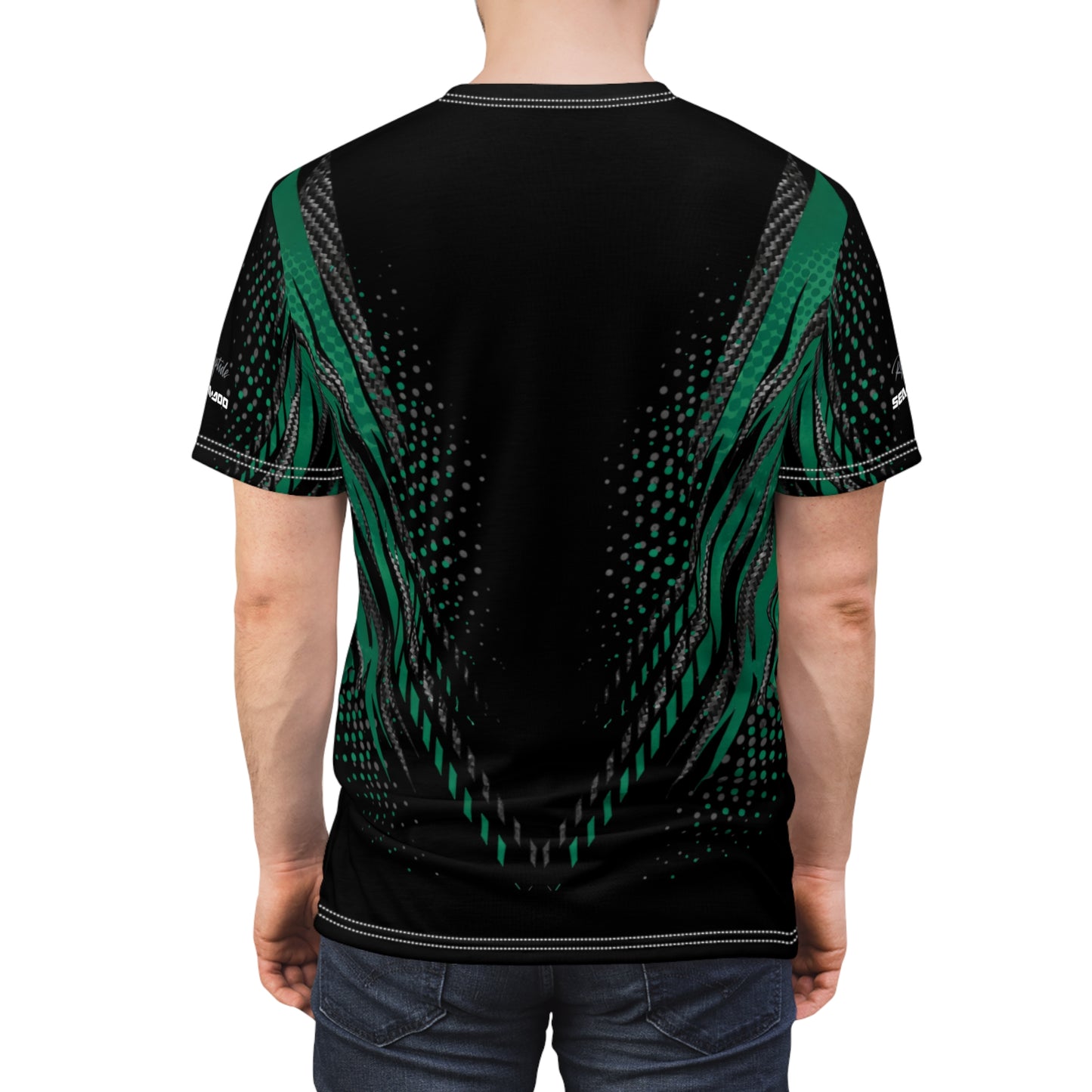 SeaDoo RXPX X-Team Cyber Racing Dri Fit Tee — Apex Racing Green & Carbon Fiber All-Over Print