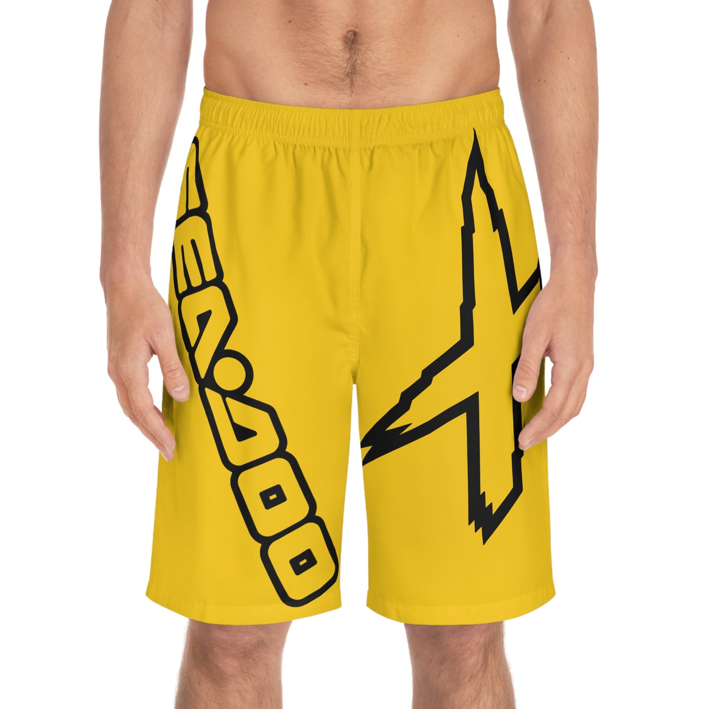 Men's X-Team Performance Board Shorts Loud— Beach Swim Trunks Millenium Yellow