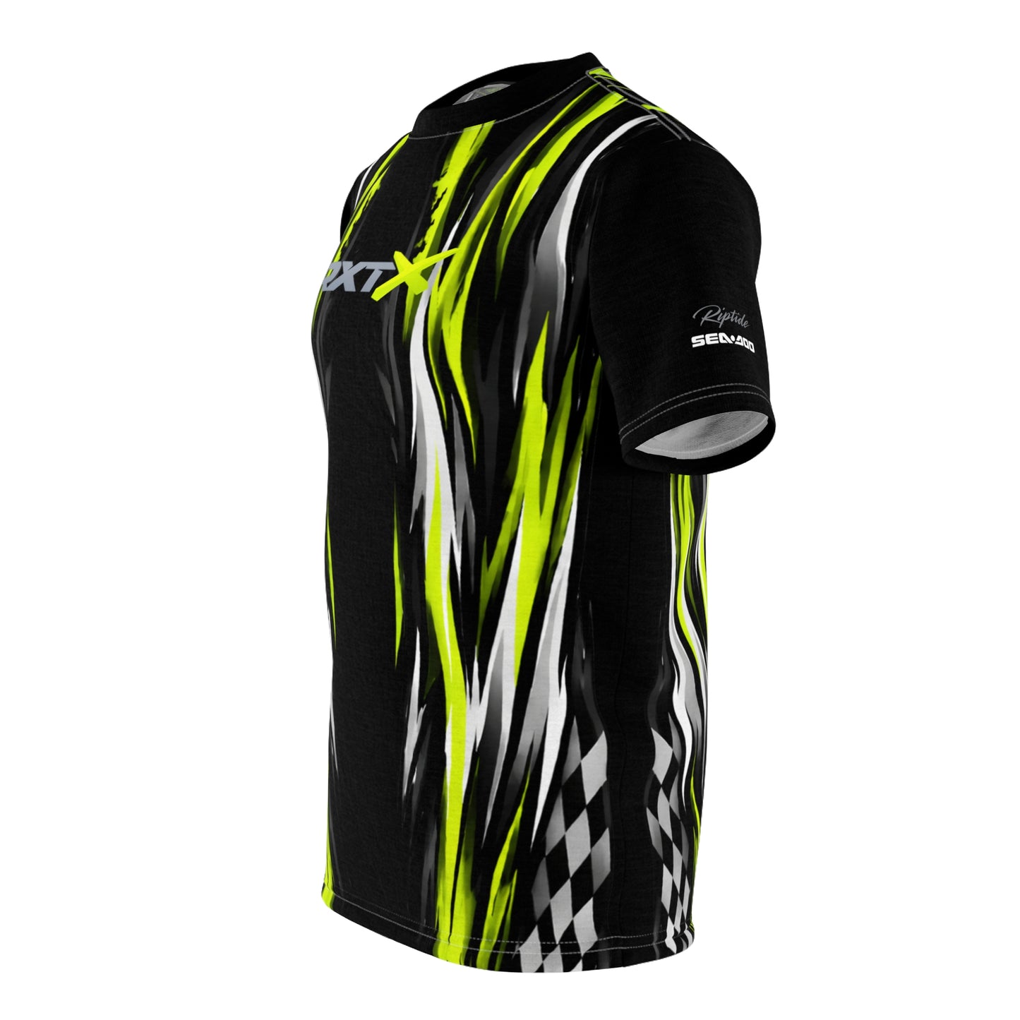 SeaDoo RXT-X Racing Graphic Tee — Manta Green & Black All-Over Print