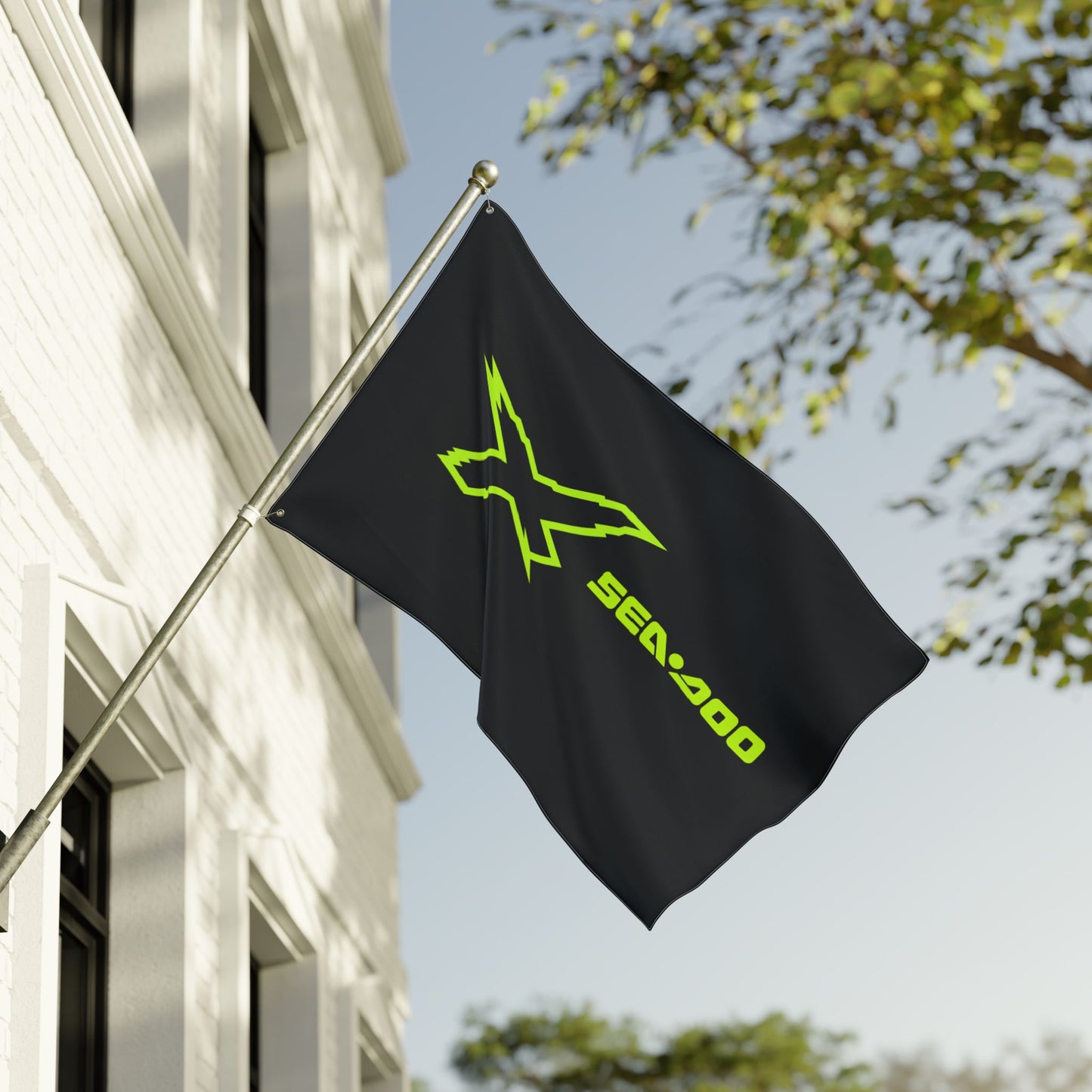 Sea‑Doo X-Team Performance Flag — Double‑Sided Manta Green Watersports Banner