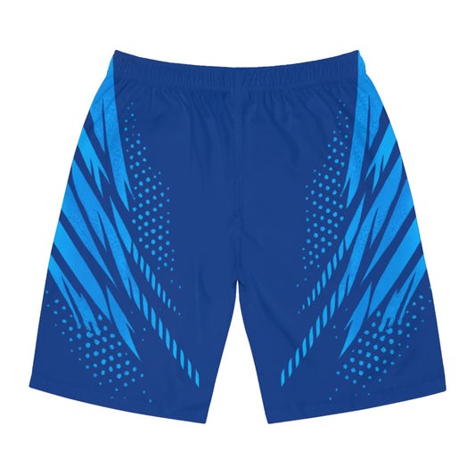 SeaDoo GTX Men's Gulfstream Blue & Abyss Blue Racing Board Shorts — Athletic Swim Trunks