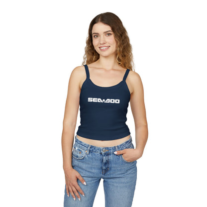 Sea-Doo Sexy 2000 Crop Tank Top — Women’s Spaghetti Strap Graphic Tank