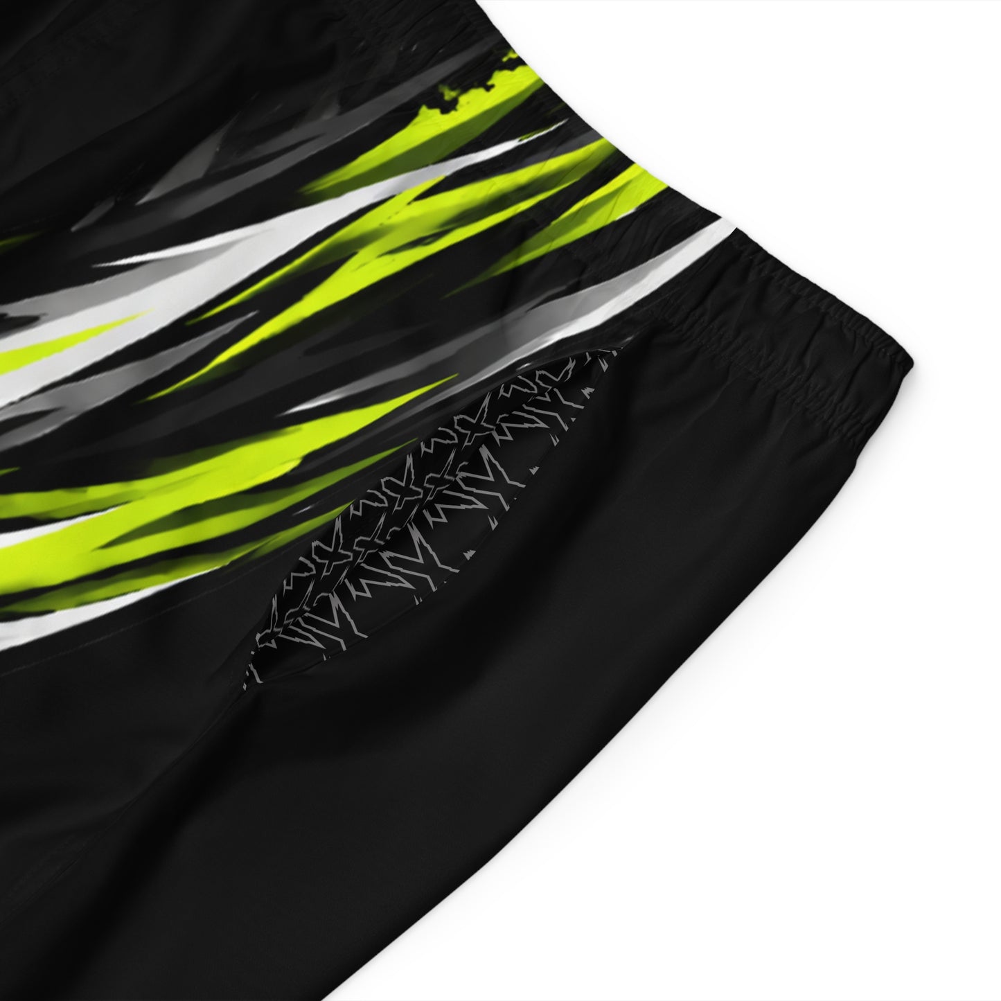 Men's RXPX Performance Racing Splash Board Shorts — Quick-Dry Surf & Swim Trunks Black & Manta Green